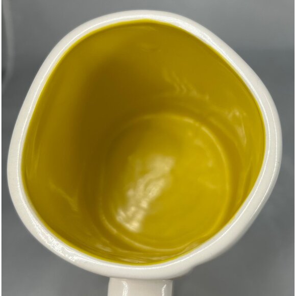 Rae Dunn LL "My Cup Of Tea" Ceramic Mug With Yellow Interior Artisan Magenta - Picture 4 of 5